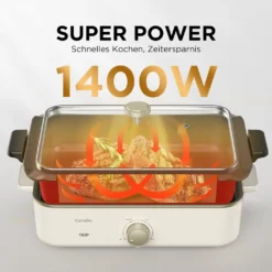 CalmDo 3-in-1 Grills & Elektrische Pfanne – Multifunktionaler Kochtopf, Elektropfannen ,Elektrogrills,1400 W Bratpfanne, Grillpfanne Mit Antihaftbeschichtung, 3 Einstellbare Temperatur, Maschinenwaschbar 15 CalmDo 3-in-1 Grills & Elektrische Pfanne – Multifunktionaler Kochtopf, Elektropfannen ,Elektrogrills,1400 W Bratpfanne, Grillpfanne Mit Antihaftbeschichtung, 3 Einstellbare Temperatur, Maschinenwaschbar -Tepro Verkäufe 2024 000487a6e965a004b5161f675e1dbaac