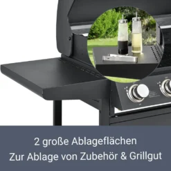 Juskys BBQ Gasgrill Dakota – Grillwagen Mit 5 Brenner 18 KW - Barbecue Grill Inkl. Deckel, Warmhalterost, Seitenablagen, Thermometer & Abdeckplane -Tepro Verkäufe 2024 03c771bc3665d698764ba1720f3d53f9