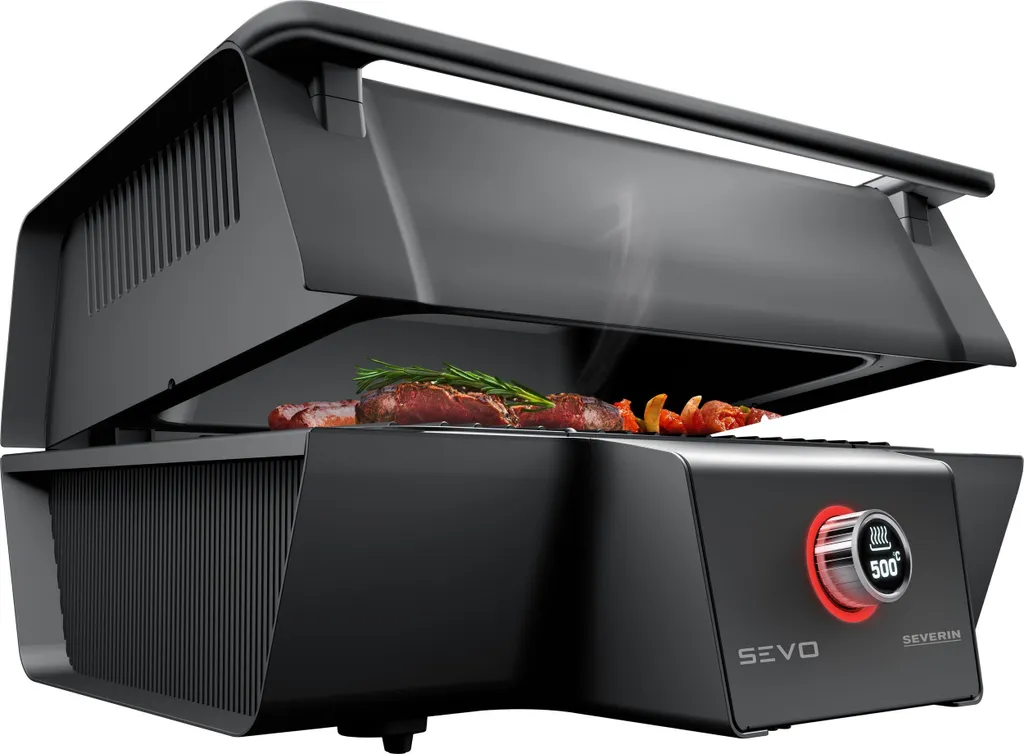 Severin PG 8106 SEVO GT Tischgrill Pulled Porc OLED Display Schwarz-silber 4 Severin PG 8106 SEVO GT Tischgrill Pulled Porc OLED Display Schwarz-silber – Bild 2