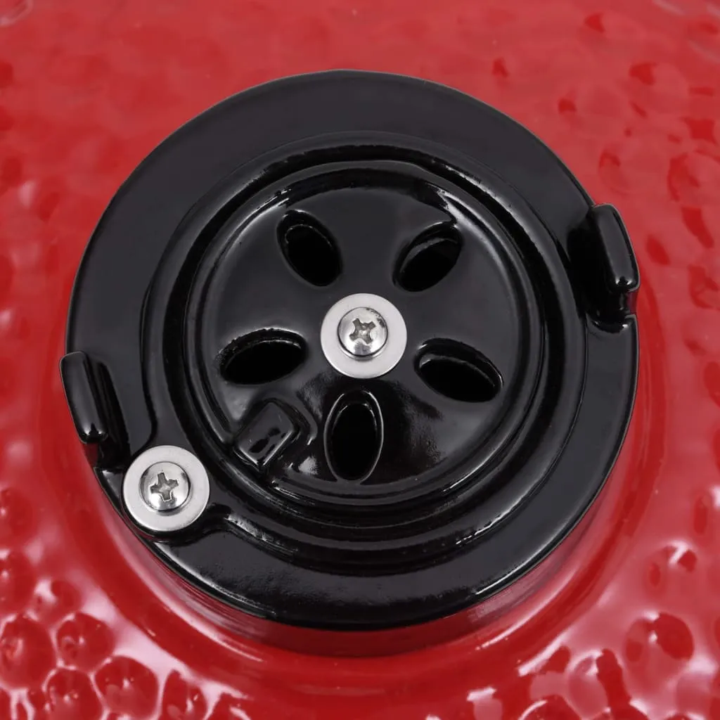 VidaXL 2-in-1 Kamado-Grill Smoker Keramik 56 Cm Rot 5 VidaXL 2-in-1 Kamado-Grill Smoker Keramik 56 Cm Rot – Bild 3