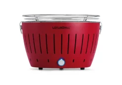 LotusGrill Classic Feuerrot G340 Holzkohlegrill Tischgrill Raucharm USB-Anschluß