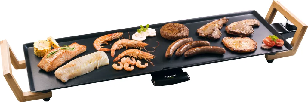 Bestron Elektrischer Tischgrill, XL Teppanyaki Grillplatte Im Asia Design, Grillspaß Für 6 Personen, Extra Große Grillfläche, 1.800 W, Farbe: Schwarz 3 Bestron Elektrischer Tischgrill, XL Teppanyaki Grillplatte Im Asia Design, Grillspaß Für 6 Personen, Extra Große Grillfläche, 1.800 W, Farbe: Schwarz