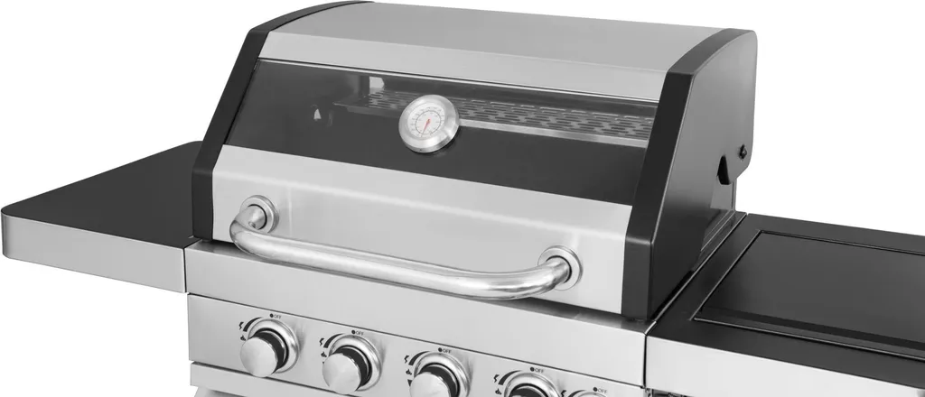 El Fuego Edelstahl Gasgrill Sunset Beach 4+1 Brenner, Grillrost U Grillplatte Gusseisern, Linkes Seitenteil Abklappbar 13 El Fuego Edelstahl Gasgrill Sunset Beach 4+1 Brenner, Grillrost U Grillplatte Gusseisern, Linkes Seitenteil Abklappbar – Bild 11