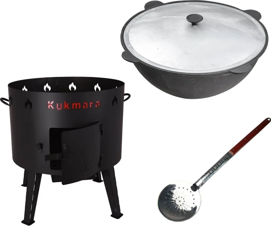 Kukmara Utschak Feuerofen + 22 Liter Gusseisen Kazan INNEN GLATT Namangan + Schaumlöffel Feldküche Kessel Feuer-Ofen Kasan 3 Kukmara Utschak Feuerofen + 22 Liter Gusseisen Kazan INNEN GLATT Namangan + Schaumlöffel Feldküche Kessel Feuer-Ofen Kasan