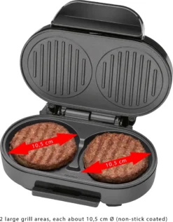 Clatronic HBM 3696 Hamburger-Grill, 2 Große Grillflächen, 2 Kontrollleuchten, Herausnehmbarer Fettauffangbehälter, 1.000 Watt 17 Clatronic HBM 3696 Hamburger-Grill, 2 Große Grillflächen, 2 Kontrollleuchten, Herausnehmbarer Fettauffangbehälter, 1.000 Watt -Tepro Verkäufe 2024 16b794eb968c392d4fbbe6f458b67def