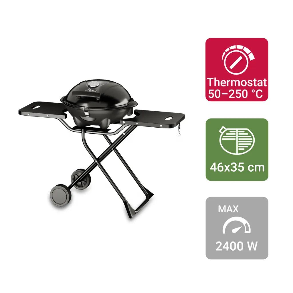 SUNTEC Elektrogrill BBQ-9295 Auch Als Tischgrill Geeignet | Grill Mit Abnehmbarem Deckel Und Regulierbaren Thermometer | Ideal Für Balkon, Garten, Outdoor Und Camping | Barbecue Für Mehrere Personen 3 SUNTEC Elektrogrill BBQ-9295 Auch Als Tischgrill Geeignet | Grill Mit Abnehmbarem Deckel Und Regulierbaren Thermometer | Ideal Für Balkon, Garten, Outdoor Und Camping | Barbecue Für Mehrere Personen