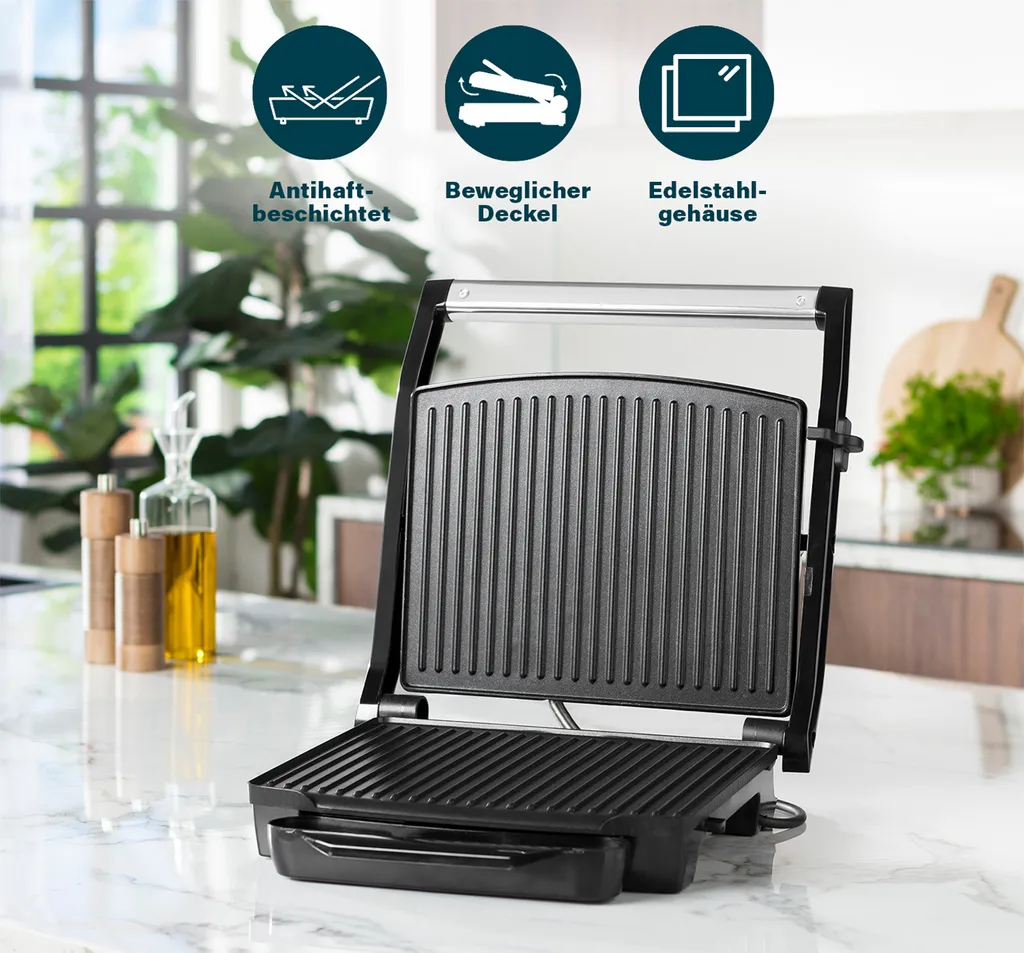 Princess Paninigrill 2000 W Schwarz Und Silbern 18 Princess Paninigrill 2000 W Schwarz Und Silbern – Bild 16