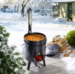 EL Fuego Gulaschkanone, Gulaschofen, Eintopfofen, "Szeged" + GRATIS Dazu: Schöpfkelle, Edelstahl, 23 Cm