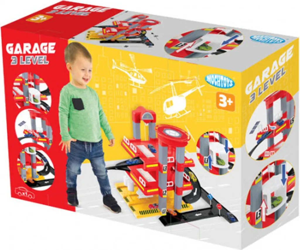 Garagen-Spielset 59 X 57 X 46 Cm Rot/schwarz/gelb/weiß 5 Garagen-Spielset 59 X 57 X 46 Cm Rot/schwarz/gelb/weiß – Bild 3