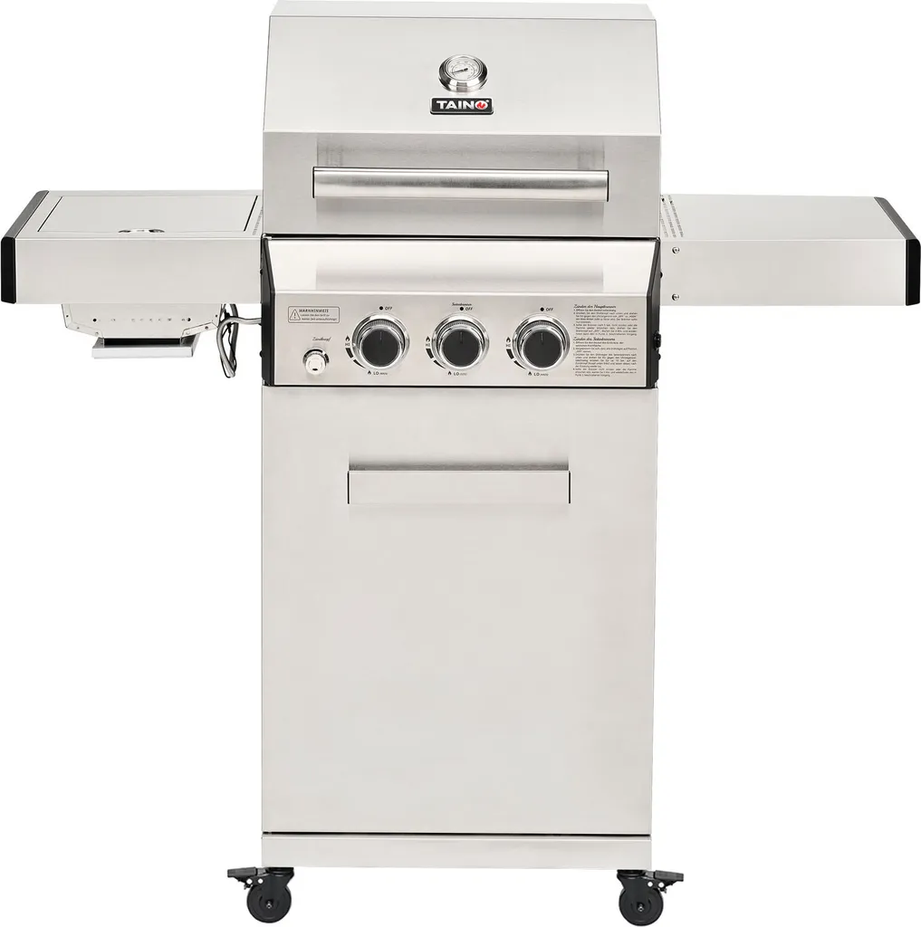 TAINO PLATINUM 2+1 Gasgrill Komplett Edelstahl 4-Brenner Silber Grillwagen BBQ Keramik-Brenner Sear-Zone 4 TAINO PLATINUM 2+1 Gasgrill Komplett Edelstahl 4-Brenner Silber Grillwagen BBQ Keramik-Brenner Sear-Zone – Bild 2