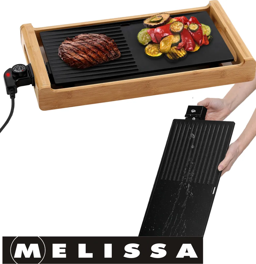 Melissa 16300021 Rauchfreier Bambus Teppanyaki-Grill Teppan Yaki Elektro Grill Kombinierte Teppanyaki- Und Grillplatte 1800 Watt 8 Melissa 16300021 Rauchfreier Bambus Teppanyaki-Grill Teppan Yaki Elektro Grill Kombinierte Teppanyaki- Und Grillplatte 1800 Watt – Bild 6