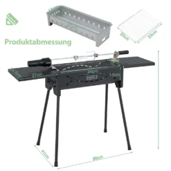 COSTWAY Tragbarer Holzkohlegrill Mit Elektrischer Bratgabel, Leichte Outdoor-Grill, Abnehmbaren Beinen, Campinggrill Für BBQ, Camping, Picknick, Party, Garten, Grillfläche: Ca. 46 X 20 Cm 13 COSTWAY Tragbarer Holzkohlegrill Mit Elektrischer Bratgabel, Leichte Outdoor-Grill, Abnehmbaren Beinen, Campinggrill Für BBQ, Camping, Picknick, Party, Garten, Grillfläche: Ca. 46 X 20 Cm -Tepro Verkäufe 2024 1d154b169bab91476a0011ec644e20d1