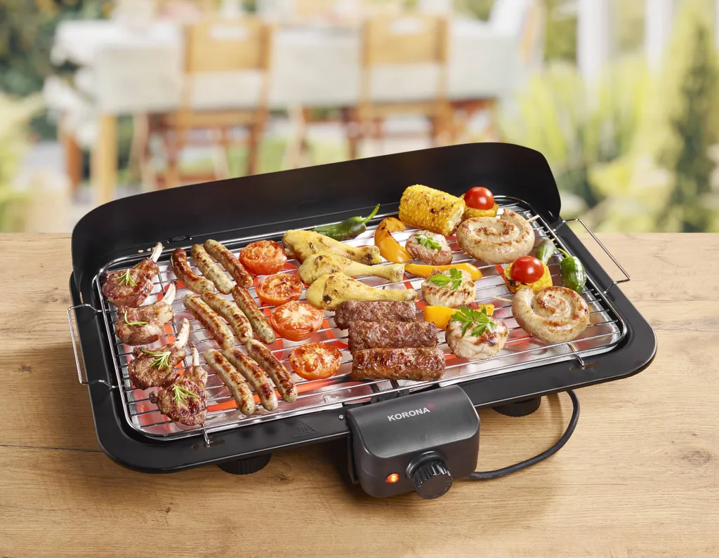 Korona BBQ Stand Grill XXL Kochstation Elektro Schwarz 2200 W 13 Korona BBQ Stand Grill XXL Kochstation Elektro Schwarz 2200 W – Bild 11
