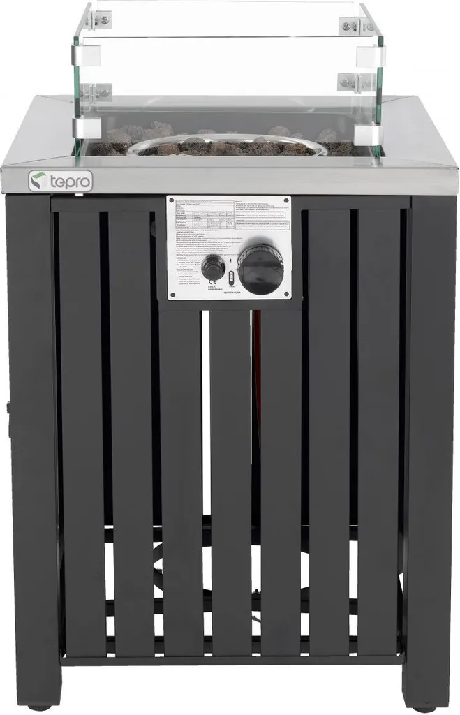 Tepro-Gasfeuerstelle "Topeka"-eckig Mit Glasumrandung Anthrazit-3190 9 Tepro-Gasfeuerstelle "Topeka"-eckig Mit Glasumrandung Anthrazit-3190 – Bild 7