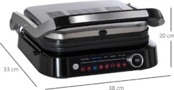 HOMCOM Kontaktgrill 95° Aufklappbar Optigrill Intelligente Zeitkontrolle Multi-Funktionen 2100 W Tischgrill 8 Modi 220-240V/50Hz Alu+Stahl Silber+Schwarz 38 X 33 X 20 Cm -Tepro Verkäufe 2024 2335ef2511aabbb9bf3bdb4c73596de5