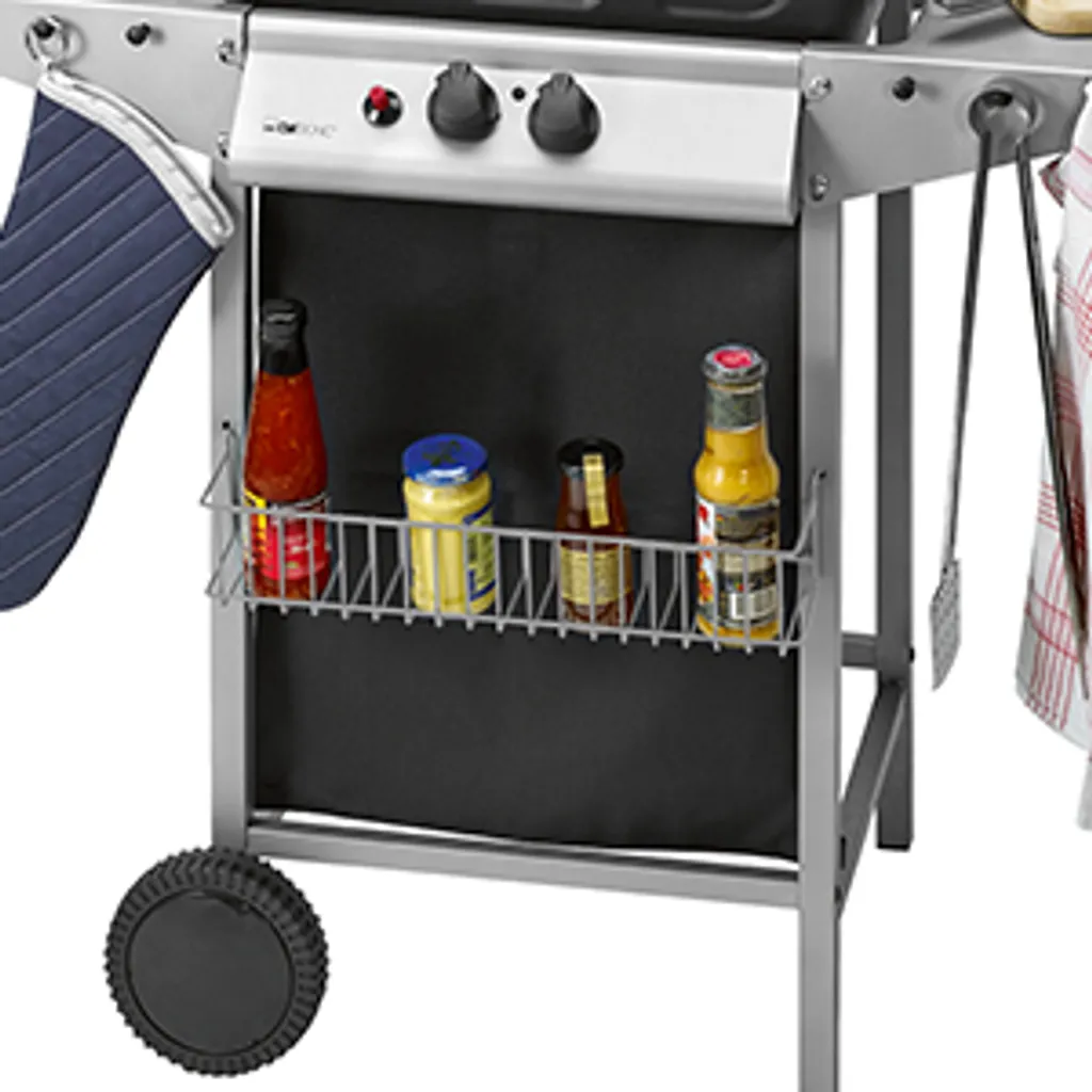 Clatronic GG 3590 Gasgrill 2 Brenner, 2 Heizzonen Für Individuelle Temperatursteuerung, Stufenlose Temperatureinstellung, Herausnehmbarer Fettauffangbehälter, Temperaturanzeige 8 Clatronic GG 3590 Gasgrill 2 Brenner, 2 Heizzonen Für Individuelle Temperatursteuerung, Stufenlose Temperatureinstellung, Herausnehmbarer Fettauffangbehälter, Temperaturanzeige – Bild 6