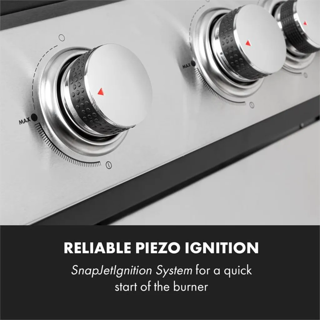 Klarstein Gasgrill Mit Großer Grillfläche, Gasgrill 1 Seitenbrenner & 4 Brenner, 17,1kW Edelstahl-Gasgrill, BBQ Gasgrill Für Balkon & Garten, Grill Für Propan, Gasgrills Mit 5 Brenner & Thermometer 7 Klarstein Gasgrill Mit Großer Grillfläche, Gasgrill 1 Seitenbrenner & 4 Brenner, 17,1kW Edelstahl-Gasgrill, BBQ Gasgrill Für Balkon & Garten, Grill Für Propan, Gasgrills Mit 5 Brenner & Thermometer – Bild 5