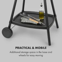 Klarstein Gatsby Elektrogrill Standgrill Tischgrill , Leistung: 2000 W , EasyGrill Concept , Grillfläche: 40 X 36 Cm / Aluminiumdruckguss / Antihaft / Grillhaube , Zwei Seitentische , Ablage Im Standfuß , Stufenloses Thermostat , Fettauffangschale , Schwarz -Tepro Verkäufe 2024 25bb332d06c1874b8ed7017e6ca0f54a