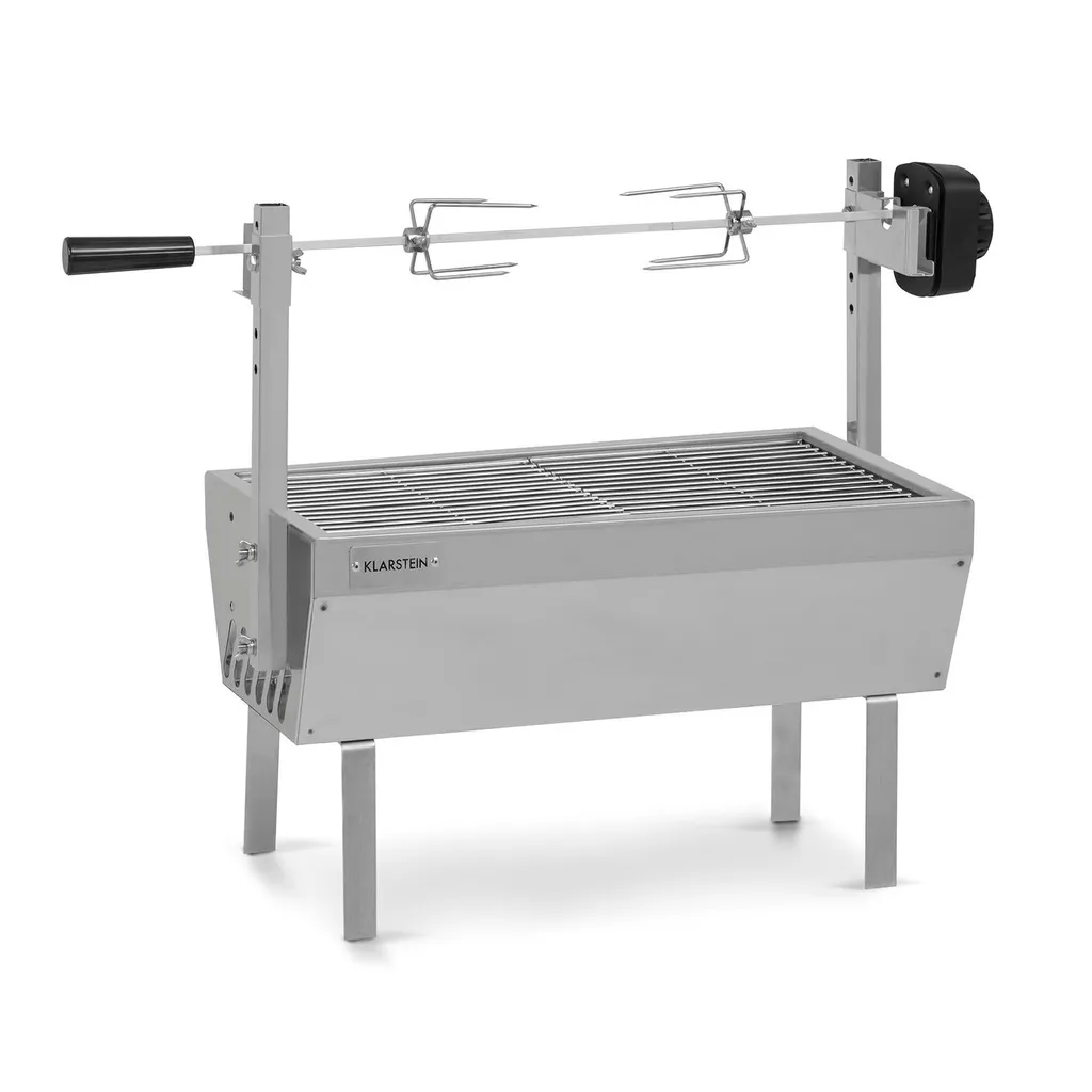 Klarstein Sauenland Mini Rotisserie-Grill ,Drehspieß ,Elektromotor: 4 Watt ,max. Beladung: 12 Kg ,höhenverstellbar ,Grillrost, Grillwanne, Drehspieß Und Standbeine Aus Edelstahl ,neues Standbein-Design Für Noch Besseren Halt ,silber 3 Klarstein Sauenland Mini Rotisserie-Grill ,Drehspieß ,Elektromotor: 4 Watt ,max. Beladung: 12 Kg ,höhenverstellbar ,Grillrost, Grillwanne, Drehspieß Und Standbeine Aus Edelstahl ,neues Standbein-Design Für Noch Besseren Halt ,silber