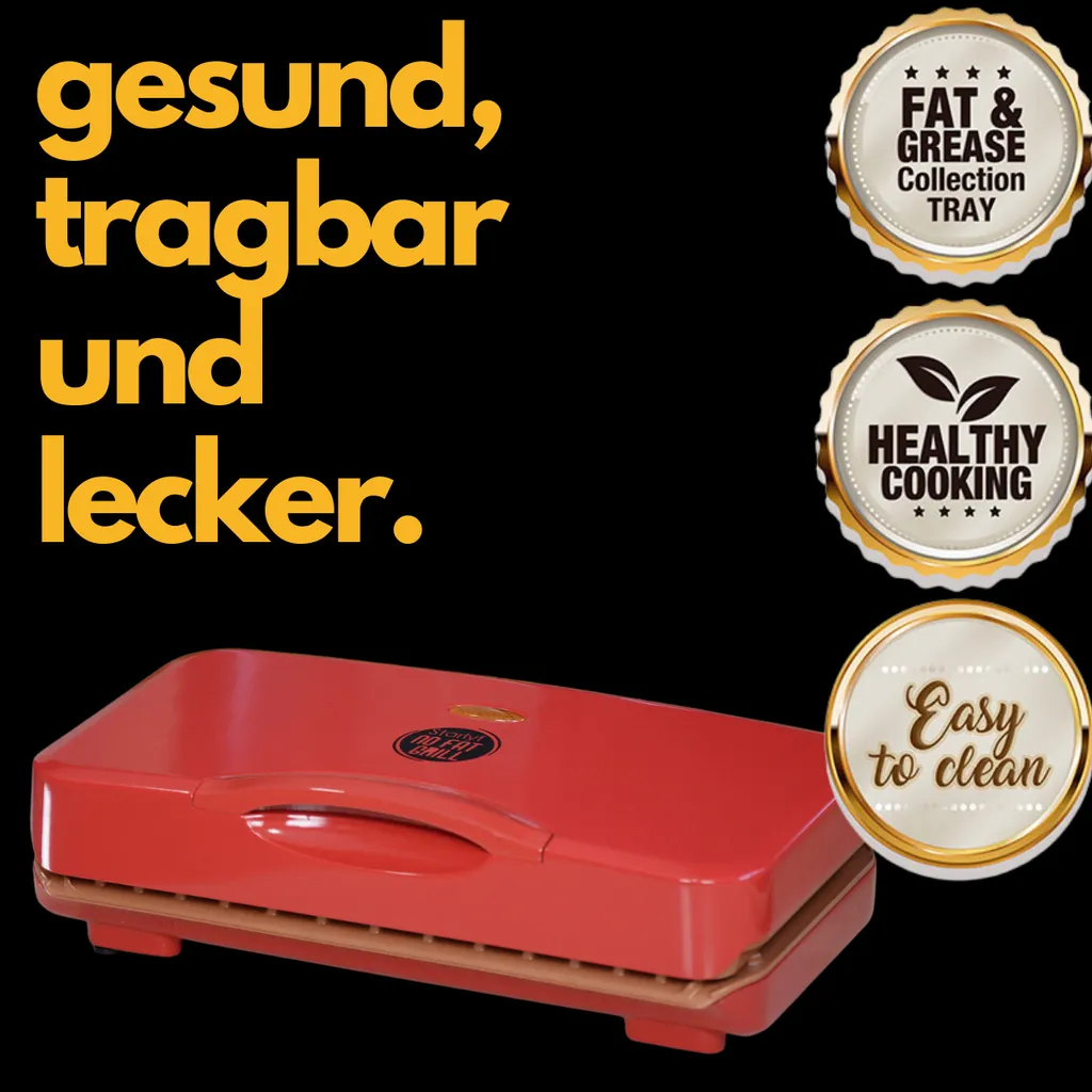 Starlyf® No Fat Grill - Kompaktgrill Mini Grill Für Die Küche, Low Fat, Kein Fett Oder Öl, Ohne Fett Oder Öl, Gesund Grillen, Kontaktgrill, Elektrogrill, - 1000W, PFOA-FREI, Aus Der TV Werbung 7 Starlyf® No Fat Grill - Kompaktgrill Mini Grill Für Die Küche, Low Fat, Kein Fett Oder Öl, Ohne Fett Oder Öl, Gesund Grillen, Kontaktgrill, Elektrogrill, - 1000W, PFOA-FREI, Aus Der TV Werbung – Bild 5