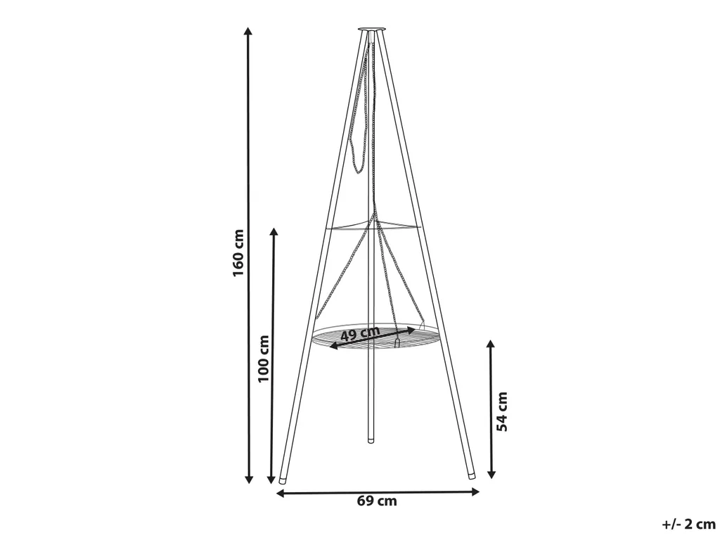Schwenkgrill Schwarz Aus Stahl Dreibein Mit Grillrost Höhenverstellbar Holzkohlegrill Garten BBQ 4 Schwenkgrill Schwarz Aus Stahl Dreibein Mit Grillrost Höhenverstellbar Holzkohlegrill Garten BBQ – Bild 2