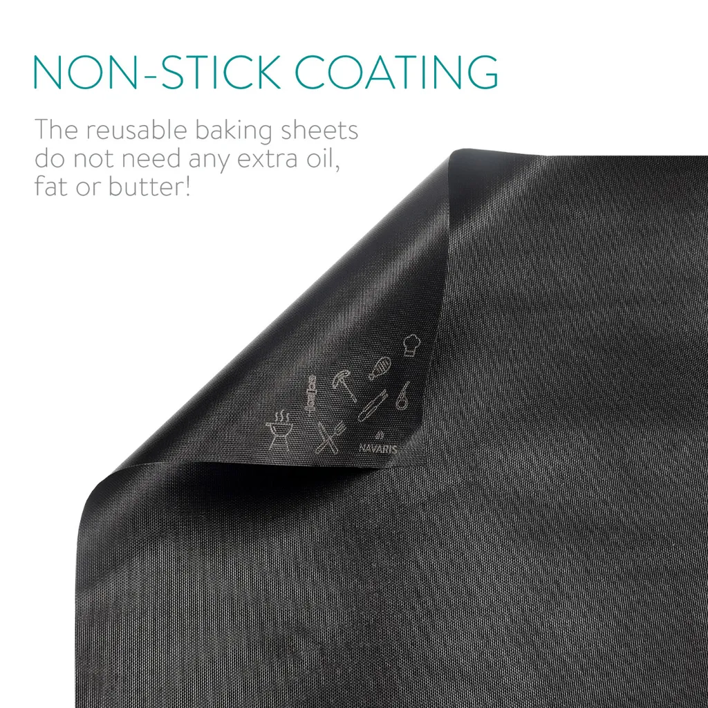Navaris 3er Set BBQ Grillmatten - 3x Barbecue Matten - Grillfolie Backmatte Backfolie - Für Grill Und Ofen - Hitzebeständig Antihaft Zuschneidbar 5 Navaris 3er Set BBQ Grillmatten - 3x Barbecue Matten - Grillfolie Backmatte Backfolie - Für Grill Und Ofen - Hitzebeständig Antihaft Zuschneidbar – Bild 3