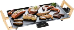 Bestron Elektrischer Tischgrill, Teppanyaki Grillplatte Im Asia Design, Grillspaß Für 4 Personen, 1.800 W, Farbe: Schwarz