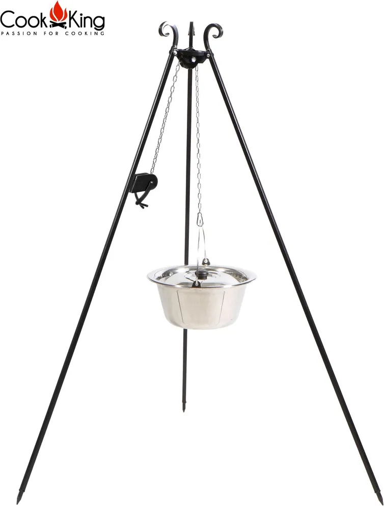 CookKing 121476 Dreibein Schwenkgrill 180cm Mit Edelstahltopf 14 L + Kurbel 3 CookKing 121476 Dreibein Schwenkgrill 180cm Mit Edelstahltopf 14 L + Kurbel