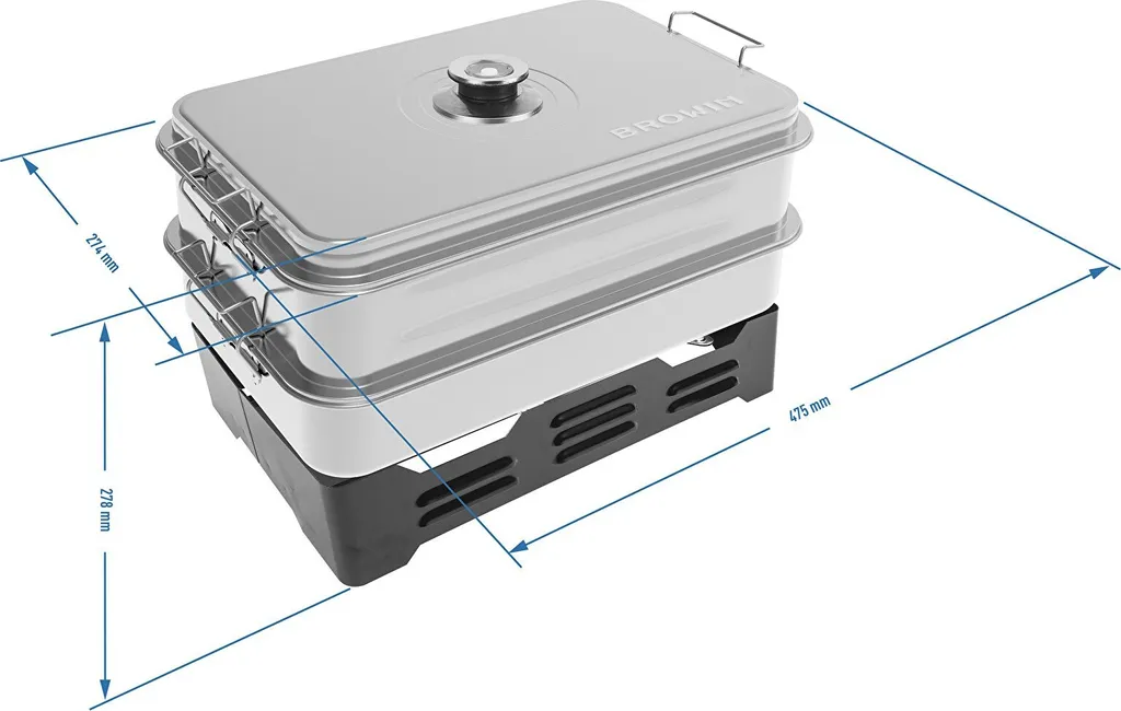 Tischräucherofen Edelstahl Räucherofen Smoker Mit Thermometer X2 Brenner BROWIN 9 Tischräucherofen Edelstahl Räucherofen Smoker Mit Thermometer X2 Brenner BROWIN – Bild 7