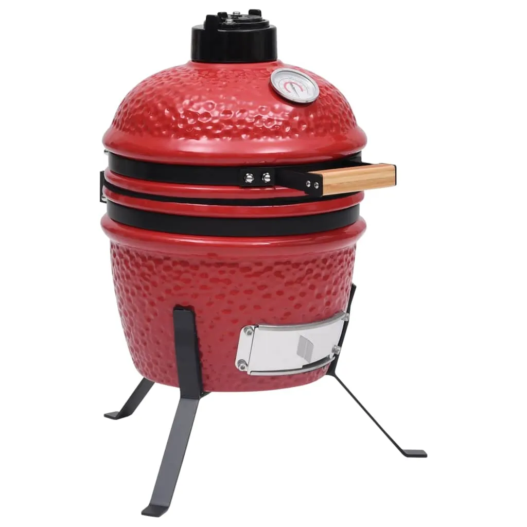 VidaXL 2-in-1 Kamado-Grill Smoker Keramik 56 Cm Rot 3 VidaXL 2-in-1 Kamado-Grill Smoker Keramik 56 Cm Rot