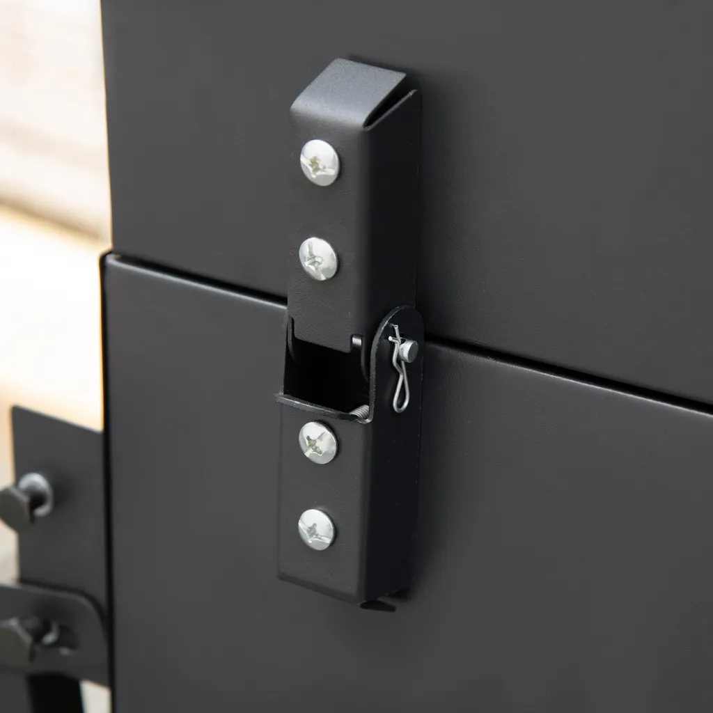 HOMCOM Outsunny Holzkohlegrill BBQ Gartengrill Mit Deckel Und Ablagen Metall Smoker BBQ Warmhalteplatte Regale Gartenparty Transportrollen Schwarz 124 X 66 X 112 Cm 10 HOMCOM Outsunny Holzkohlegrill BBQ Gartengrill Mit Deckel Und Ablagen Metall Smoker BBQ Warmhalteplatte Regale Gartenparty Transportrollen Schwarz 124 X 66 X 112 Cm – Bild 8