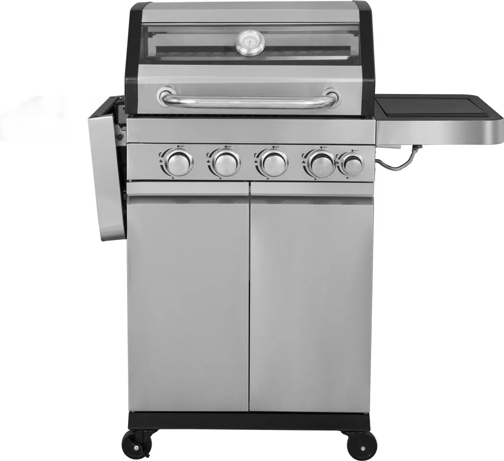 El Fuego Edelstahl Gasgrill Sunset Beach 4+1 Brenner, Grillrost U Grillplatte Gusseisern, Linkes Seitenteil Abklappbar 7 El Fuego Edelstahl Gasgrill Sunset Beach 4+1 Brenner, Grillrost U Grillplatte Gusseisern, Linkes Seitenteil Abklappbar – Bild 5