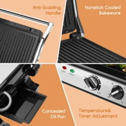 Aigostar Kontaktgrill, Sandwichmaker, 180° Aufklappbar Als Tischgrill, Panini Grill Mit Abnehmbaren Platten, Regelbarer Thermostat &Timer, Antihaftbeschichtet, 2000W 21 Aigostar Kontaktgrill, Sandwichmaker, 180° Aufklappbar Als Tischgrill, Panini Grill Mit Abnehmbaren Platten, Regelbarer Thermostat &Timer, Antihaftbeschichtet, 2000W -Tepro Verkäufe 2024 31df586d8c5c80f2ec3c9cb010df7058