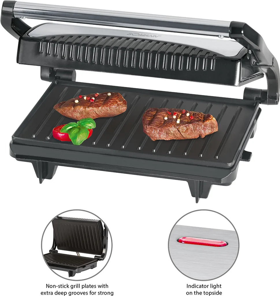 BOMANN Multigrill MG 2251 CB Schwarz/inox Kontaktgrill Antihaftbeschichtet 700W 4 BOMANN Multigrill MG 2251 CB Schwarz/inox Kontaktgrill Antihaftbeschichtet 700W – Bild 2