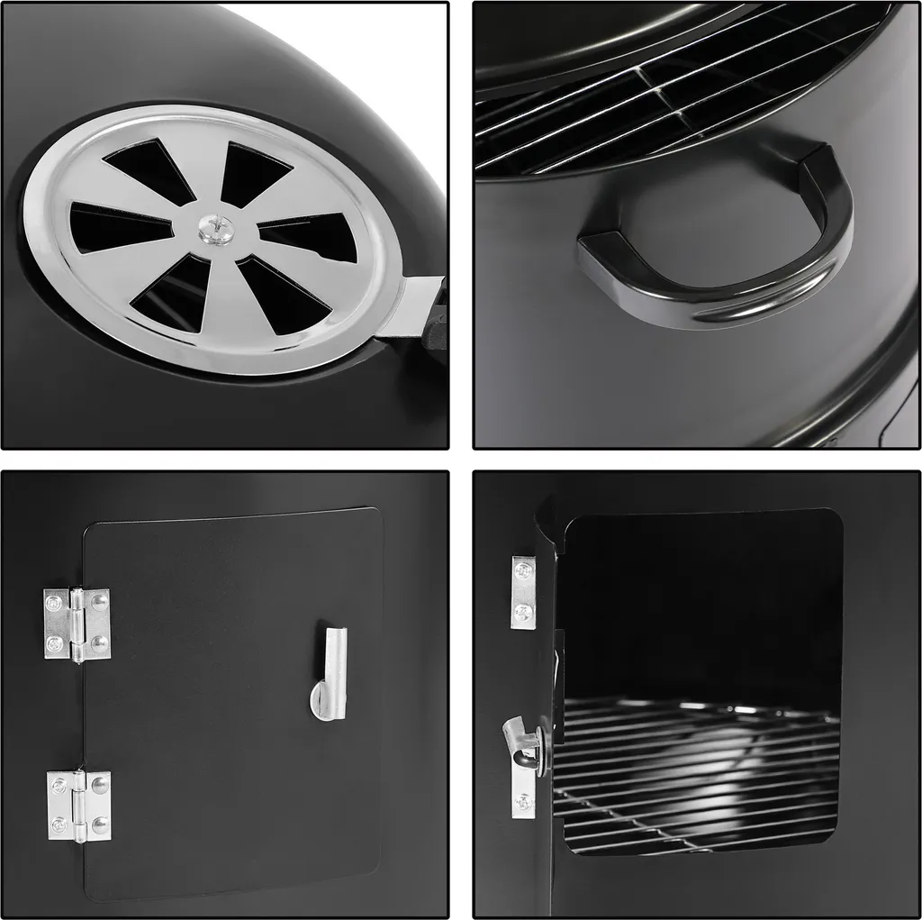 Deuba 3in1 Smoker Inkl. Thermometer Leichter Transport Räucherofen Holzkohlegrill BBQ Rundgrill Räuchertonne 6 Deuba 3in1 Smoker Inkl. Thermometer Leichter Transport Räucherofen Holzkohlegrill BBQ Rundgrill Räuchertonne – Bild 4