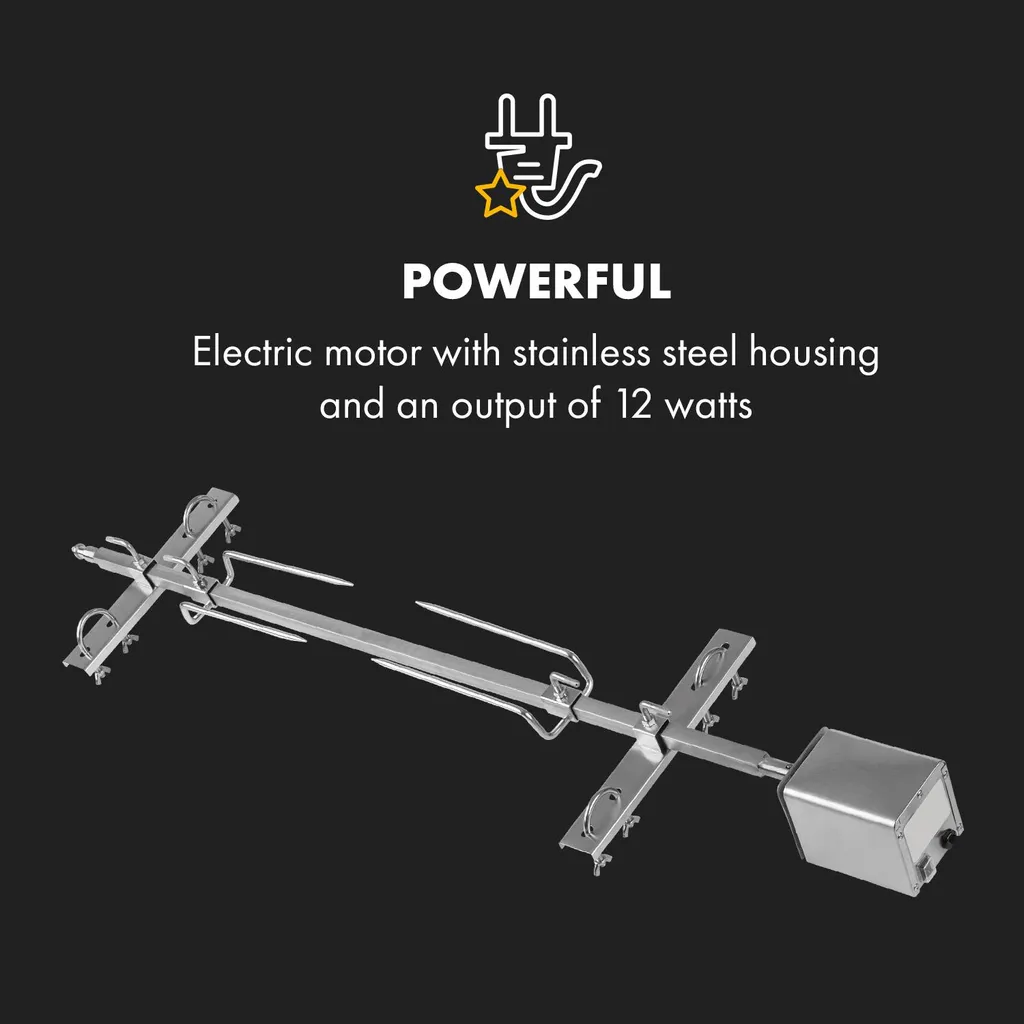 Klarstein Spanferkelgrill Drehspieß Mit Motor 12 Watt - Höhenverstellbar - Edelstahl Spanferkel Grill - Max 70 Kg - Silber Grillspieß Mit Motor Grill Drehspieß Mit Motor Spießbratengrill Mutzbratengrill 8 Klarstein Spanferkelgrill Drehspieß Mit Motor 12 Watt - Höhenverstellbar - Edelstahl Spanferkel Grill - Max 70 Kg - Silber Grillspieß Mit Motor Grill Drehspieß Mit Motor Spießbratengrill Mutzbratengrill – Bild 6