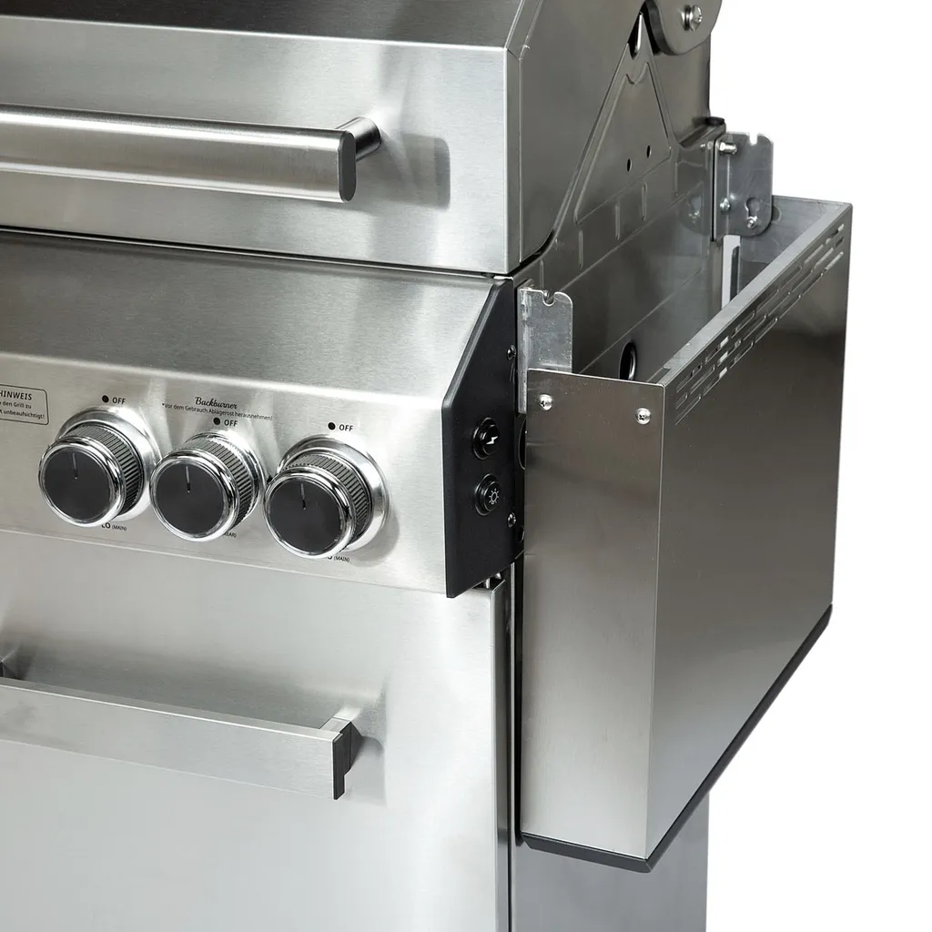 TAINO PLATINUM 6+2 Gasgrill Komplett Edelstahl 6-Brenner Silber Grillwagen BBQ Keramik-Brenner Backburner Sizzle-Zone Piezozündung Seitenkocher Gusseisen-Roste 7 TAINO PLATINUM 6+2 Gasgrill Komplett Edelstahl 6-Brenner Silber Grillwagen BBQ Keramik-Brenner Backburner Sizzle-Zone Piezozündung Seitenkocher Gusseisen-Roste – Bild 5