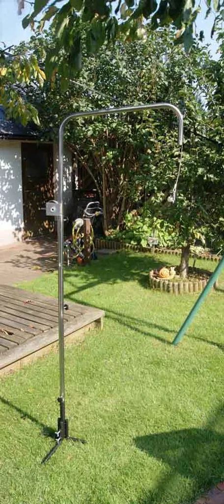 Edelstahl Grillgalgen Mit Kurbel + Seil (Höhe 180 Cm) + Ø 70 Cm Edelstahl Grillrost / Nur 10mm Lichter Stababstand 10 Edelstahl Grillgalgen Mit Kurbel + Seil (Höhe 180 Cm) + Ø 70 Cm Edelstahl Grillrost / Nur 10mm Lichter Stababstand – Bild 8