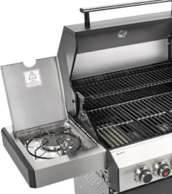 TAINO Black 4+1 Gasgrill Inkl. Zubehör Edelstahl Sear-Burner Power-Zone Keramik-Brenner BBQ Grillwagen Gusseisen Seitenkocher Piezozündung -Tepro Verkäufe 2024 3e58a83de8355fe5dc43560d4c5c139c