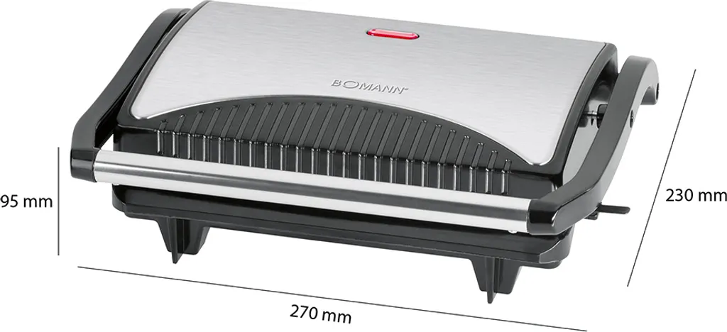 BOMANN Multigrill MG 2251 CB Schwarz/inox Kontaktgrill Antihaftbeschichtet 700W 7 BOMANN Multigrill MG 2251 CB Schwarz/inox Kontaktgrill Antihaftbeschichtet 700W – Bild 5