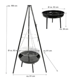 Schwenk-Grill Mit Feuerschale, Dreibein Holzkohlegrill, Höhe Ca. 150 Cm, Grillfläche Und Feuerschale Je Ø Ca. 52 Cm 10 Schwenk-Grill Mit Feuerschale, Dreibein Holzkohlegrill, Höhe Ca. 150 Cm, Grillfläche Und Feuerschale Je Ø Ca. 52 Cm -Tepro Verkäufe 2024 40e46e62c5f4563d736041ca0fec4c3b
