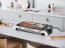 LEBENLANG Tischgrill Elektrisch Mit Spritzschutz & Digitalem Thermostat | Elektrogrill Für Balkon Und Drinnen | Teppanyaki Grillplatte Elektrisch | BBQ Tisch Elektro Grill – Indoor Electric Grill -Tepro Verkäufe 2024 41b1b79dc22123747688d387576d2d3f