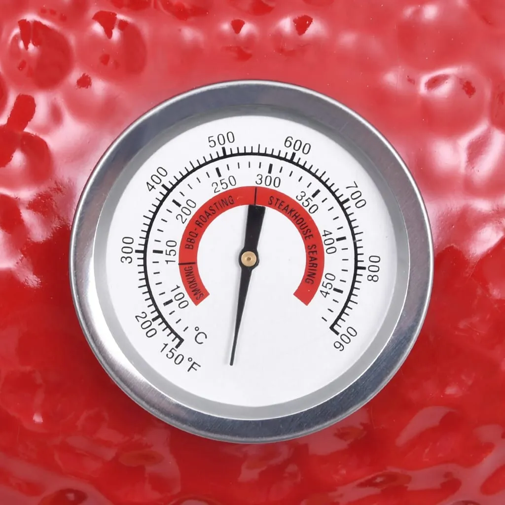 VidaXL 2-in-1 Kamado-Grill Smoker Keramik 56 Cm Rot 4 VidaXL 2-in-1 Kamado-Grill Smoker Keramik 56 Cm Rot – Bild 2