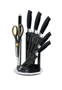 Cheffinger 8tlg. Messerständer Holzoptik Drehbar Schwarze Klingen Messerset -Tepro Verkäufe 2024 44ef2f59313aced17fbe119e6a2b48bd