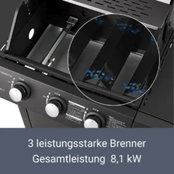 Juskys BBQ Gasgrill Louisiana 8,1 KW Mit 3 Brenner, Grillrost, Deckel Mit Thermometer, Warmhalterost & Seitenablagen – Grillwagen Mit Stahl Korpus 24 Juskys BBQ Gasgrill Louisiana 8,1 KW Mit 3 Brenner, Grillrost, Deckel Mit Thermometer, Warmhalterost & Seitenablagen – Grillwagen Mit Stahl Korpus -Tepro Verkäufe 2024 4942acd0f0c7d3a1a7b83a2cc4e6027d