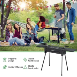 COSTWAY Tragbarer Holzkohlegrill Mit Elektrischer Bratgabel, Leichte Outdoor-Grill, Abnehmbaren Beinen, Campinggrill Für BBQ, Camping, Picknick, Party, Garten, Grillfläche: Ca. 46 X 20 Cm 10 COSTWAY Tragbarer Holzkohlegrill Mit Elektrischer Bratgabel, Leichte Outdoor-Grill, Abnehmbaren Beinen, Campinggrill Für BBQ, Camping, Picknick, Party, Garten, Grillfläche: Ca. 46 X 20 Cm -Tepro Verkäufe 2024 4949f1ec12478ad6d04cc29b6185f8d1