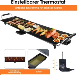 COSTWAY Elektrogrill 90x23cm Elektrische Grillplatte 1800W Mit Antihaftbeschichtung & Verstellbarer Temperatur Indoor BBQ Grill Inkl. 6 Holzspateln Teppanyaki-Grill 14 COSTWAY Elektrogrill 90x23cm Elektrische Grillplatte 1800W Mit Antihaftbeschichtung & Verstellbarer Temperatur Indoor BBQ Grill Inkl. 6 Holzspateln Teppanyaki-Grill -Tepro Verkäufe 2024 4a179ae1f99a4afffc8e9f21e118439d