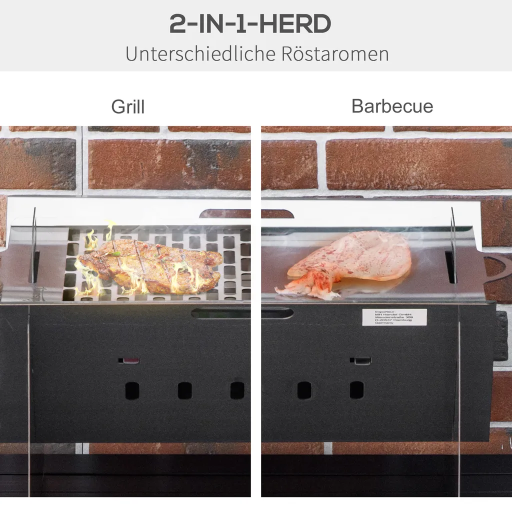 Outsunny Tischgrill Gasgrill BBQ Abnehmbar Holzkohle Camping Grill Mit Grillnetz Schlauch Klein Outdoor Tischgasgrill Picknick Edelstahl Silber 52 X 40 X 31 Cm 3 Outsunny Tischgrill Gasgrill BBQ Abnehmbar Holzkohle Camping Grill Mit Grillnetz Schlauch Klein Outdoor Tischgasgrill Picknick Edelstahl Silber 52 X 40 X 31 Cm