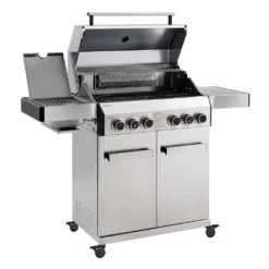 TAINO PLATINUM 4+2 Gasgrill Komplett Edelstahl 4-Brenner Silber Grillwagen BBQ Keramik-Brenner Backburner Sizzle-Zone Piezozündung Seitenkocher Gusseisen-Roste Set Inkl. Zubehör -Tepro Verkäufe 2024 4c87777f8c6fd0565a7e24de0b6eb2b4