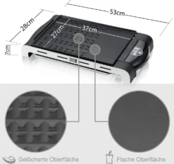 LEBENLANG Tischgrill Elektrisch Mit Spritzschutz & Digitalem Thermostat | Elektrogrill Für Balkon Und Drinnen | Teppanyaki Grillplatte Elektrisch | BBQ Tisch Elektro Grill – Indoor Electric Grill -Tepro Verkäufe 2024 4cd0ff22d5f7934030595461478e4daa